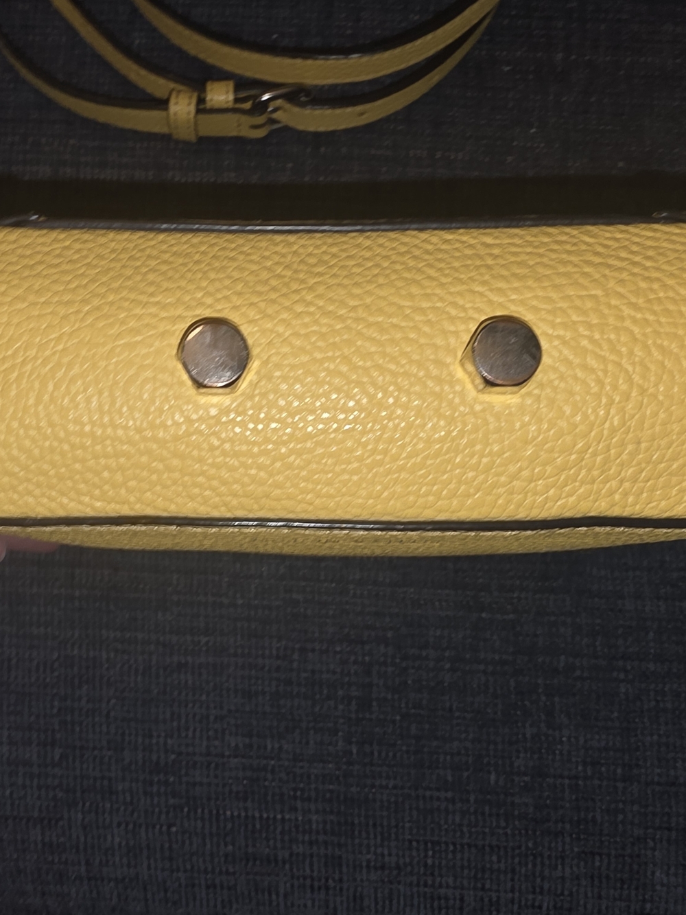 Rebecca Minkoff Regan Crossbody Purse Dandelion Yellow Pebbled Leather Mint! - Picture 9 of 13